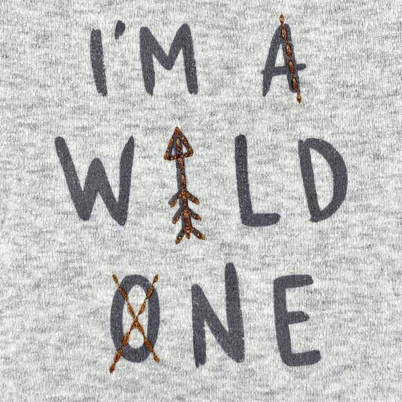 JUMPING BEANS Wild One Gray One Piece Long Sleeve Romper Onesie 3 Months - Picture 2 of 7